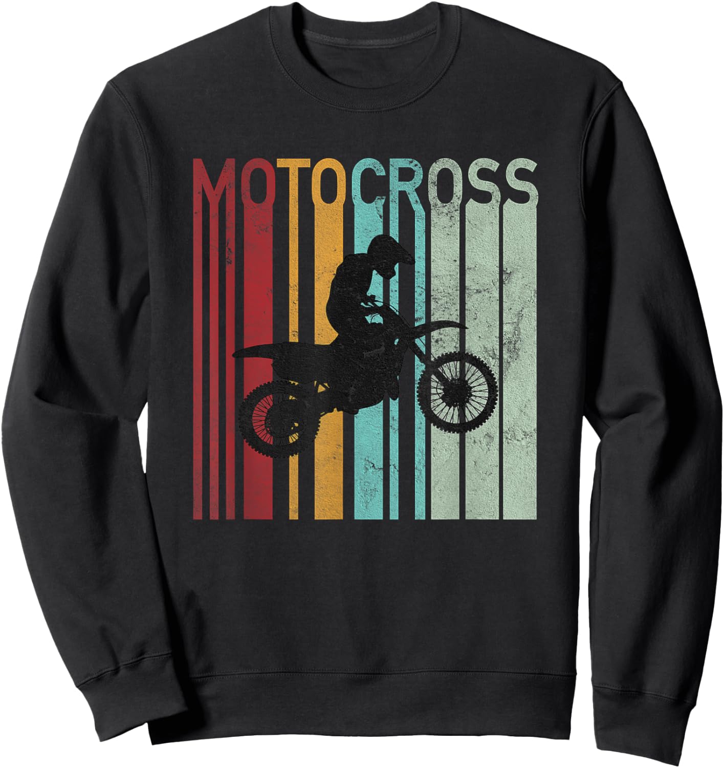 Vintage Motocross Dirt Bike Retro Supercross Motorcycle Sweatshirt - Sweatshirt | Black
