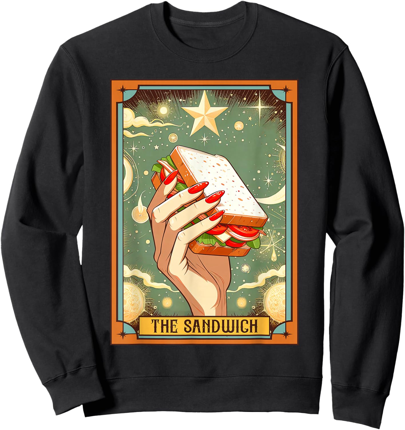 Sandwich Lover Food Lover Foodie The Sandwich Tarot Card Sweatshirt - Sweatshirt | Black
