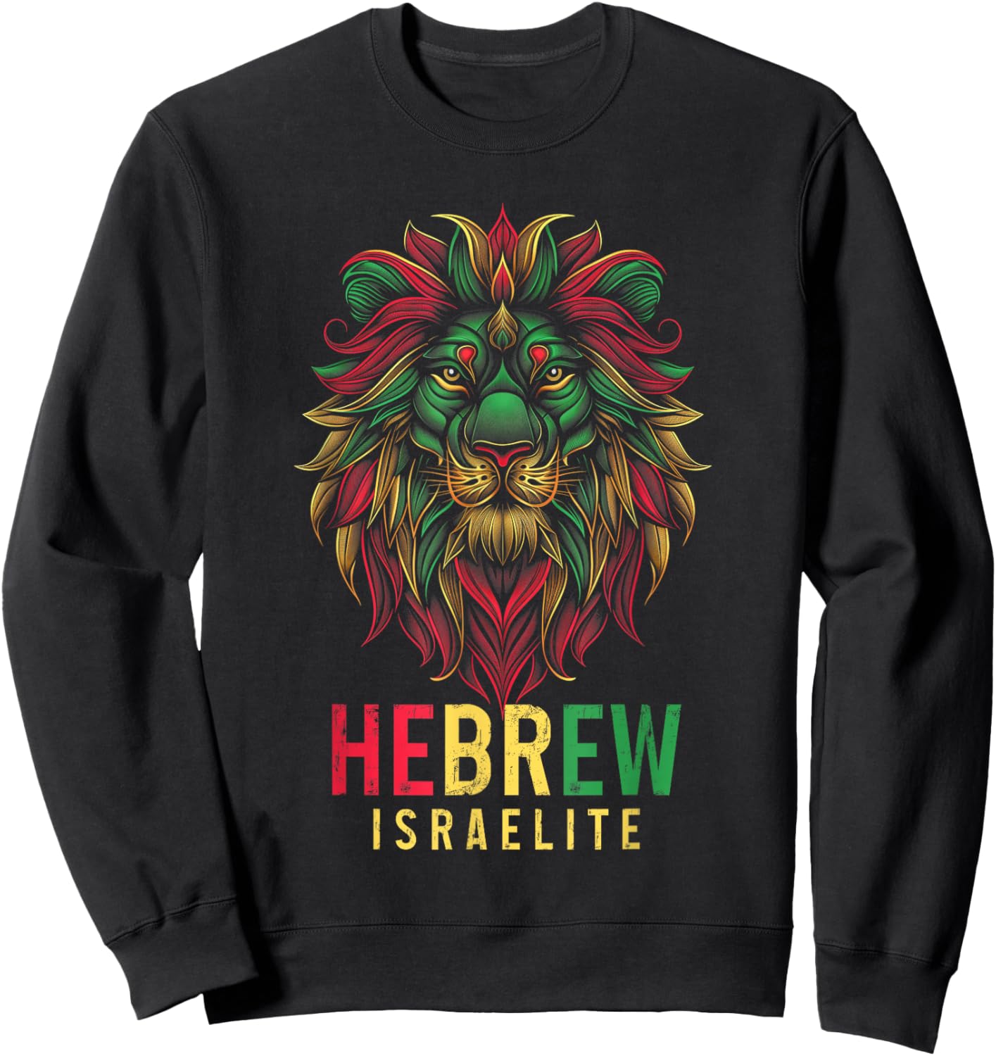 Hebrew Israelite Lion Of Judah Tribe YHWH Jew Jewish Yah Sweatshirt - Sweatshirt | Black