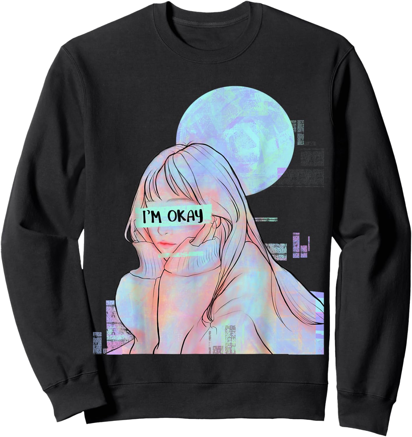 Sad Girl Japanese Anime Girl Sweatshirt - Sweatshirt | Black