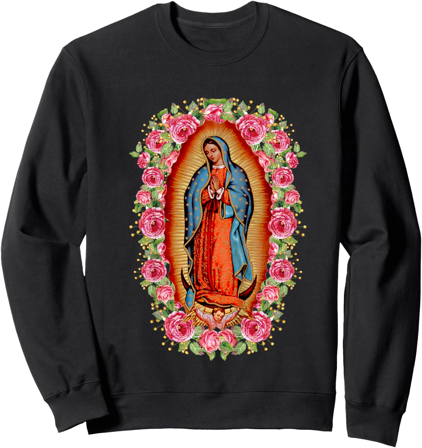 Our Lady Virgen De Guadalupe Mary Maria Sweatshirt - Sweatshirt | Black