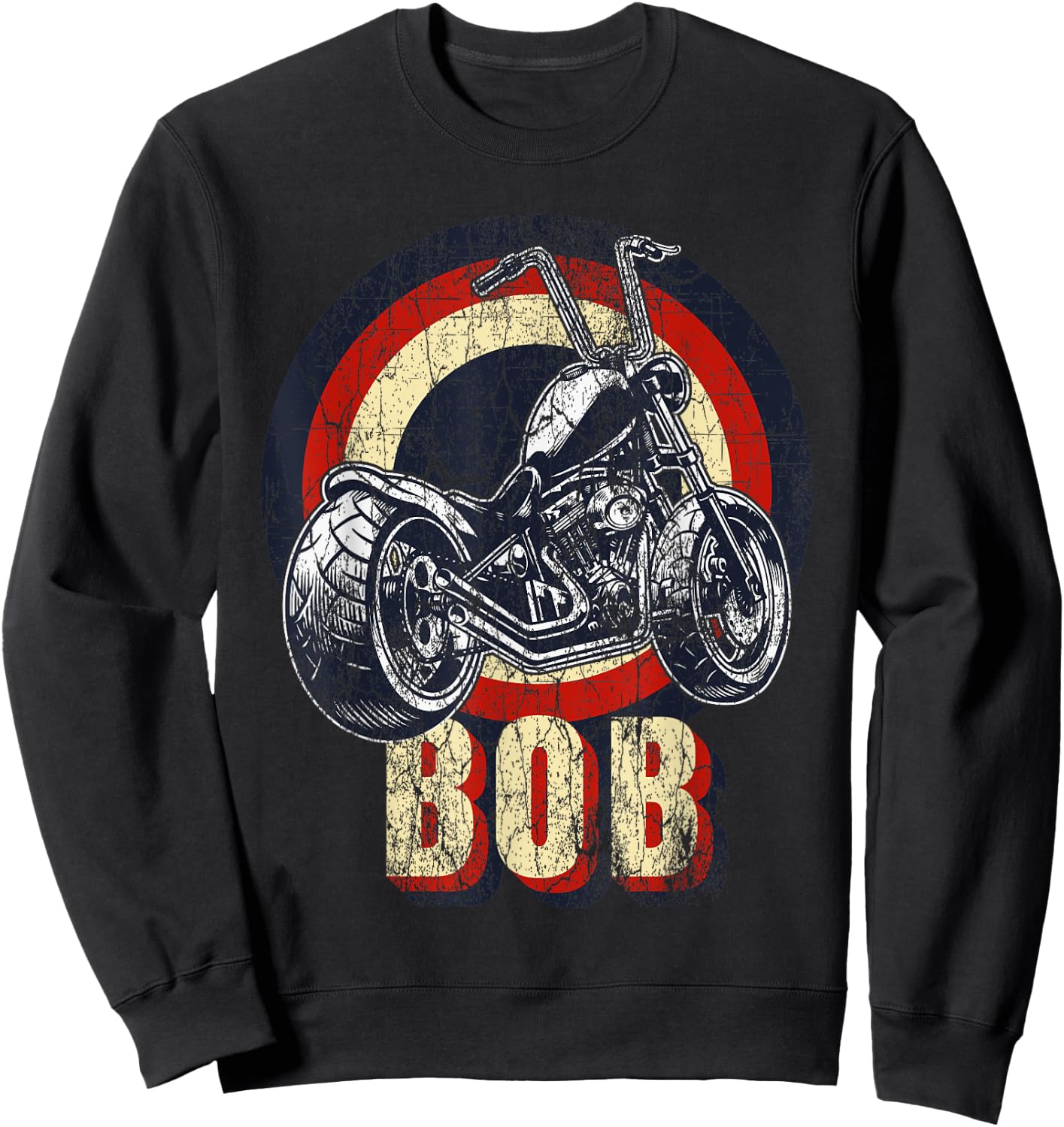 Bob the Bobber Customized Chop Motorcycle Bikers Vintage Sweatshirt - Sweatshirt | Black