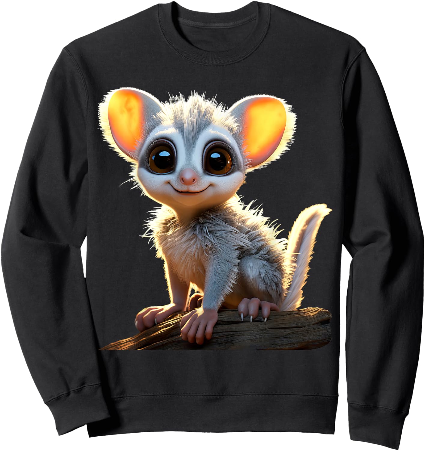 Galago Bush Baby Galagos Nagapies Monkey Ape Cute Galago Sweatshirt - Sweatshirt | Black