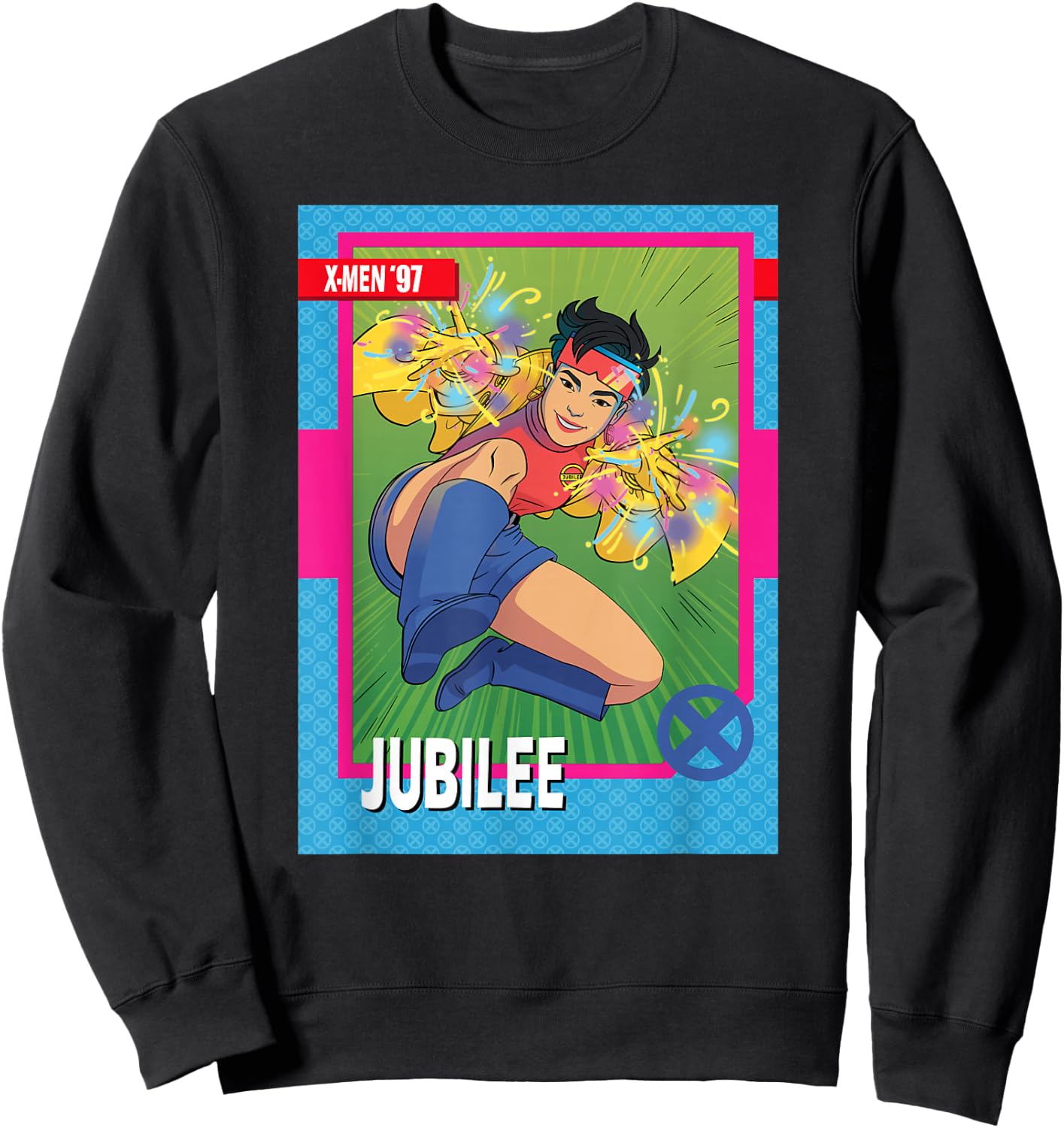 Marvel Studios X-Men '97 Jubilee Retro Trading Card Sweatshirt - Sweatshirt | Black