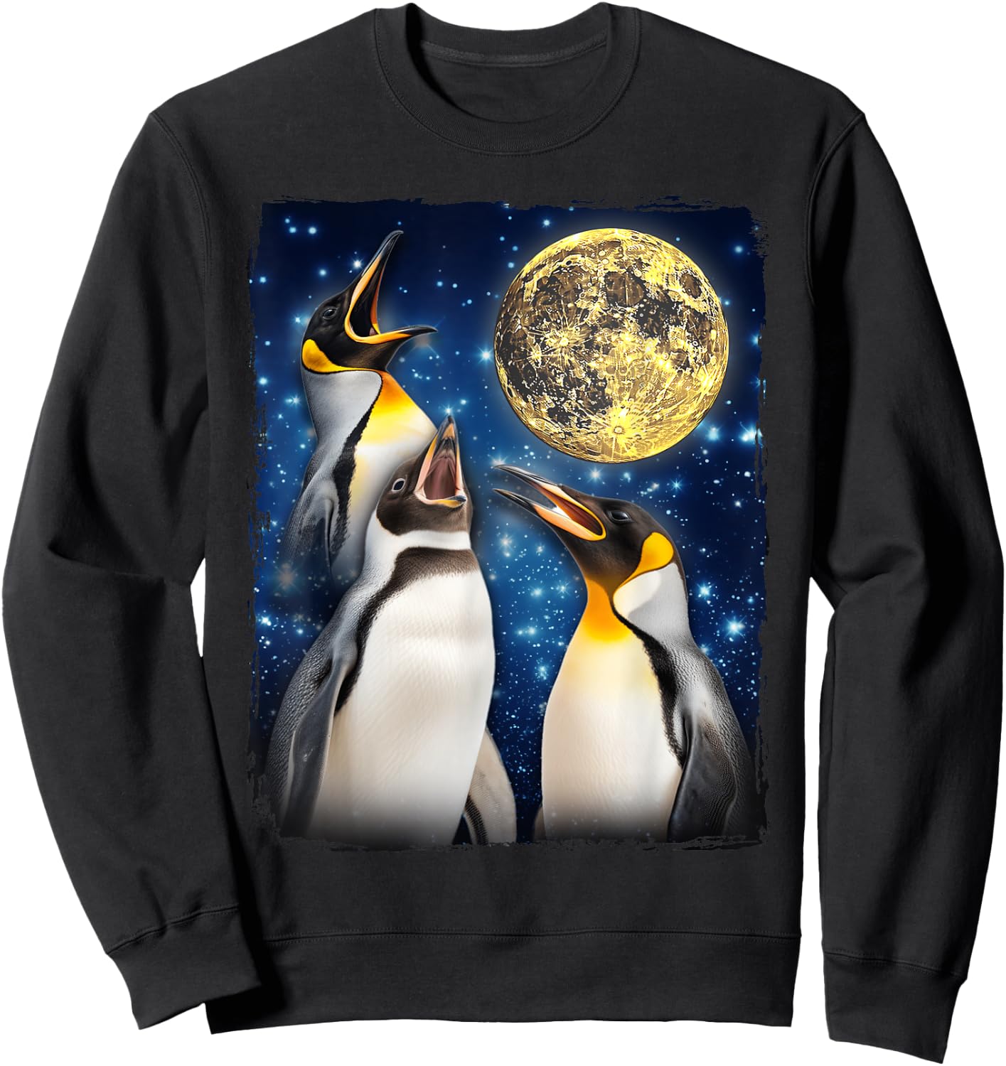 Penguins Howling At The Moon Sweatshirt - Sweatshirt | Black