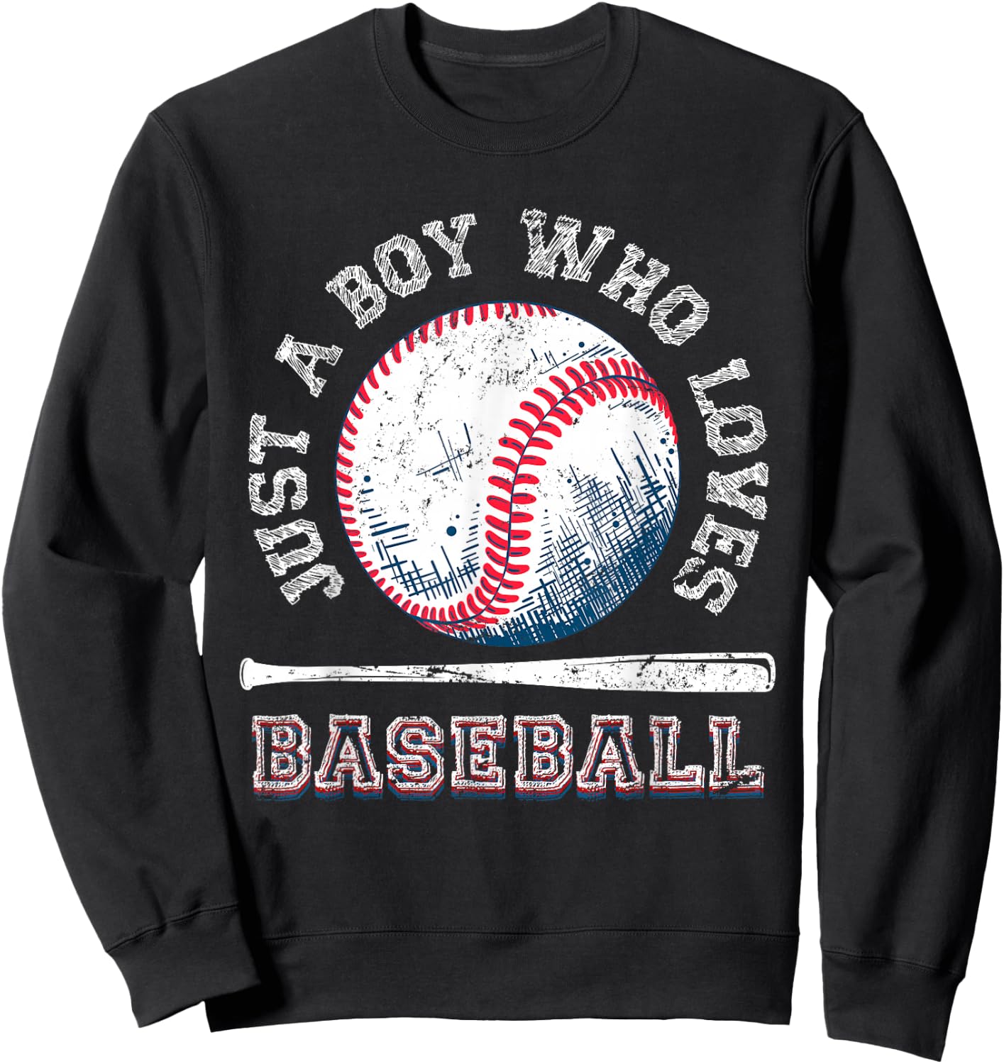 American Sport Fan Baseball Lover Boys Batter Baseball Sweatshirt - Sweatshirt | Black