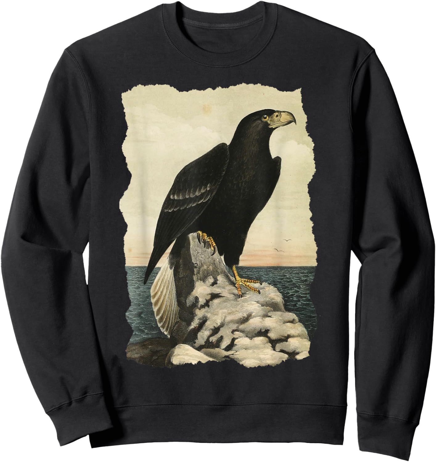 Northen Steller's Sea Eagle - Bird of Prey - Raptor Seascape Sweatshirt - Sweatshirt | Black
