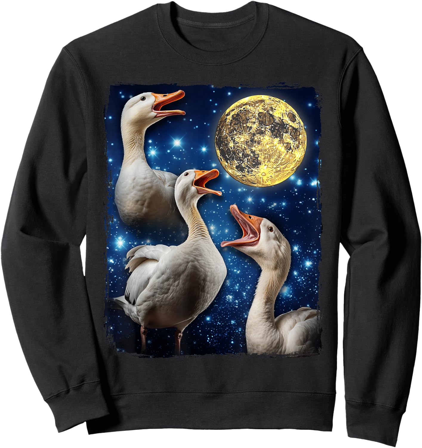 Goose Howling At Moon Sweatshirt - Sweatshirt | Black