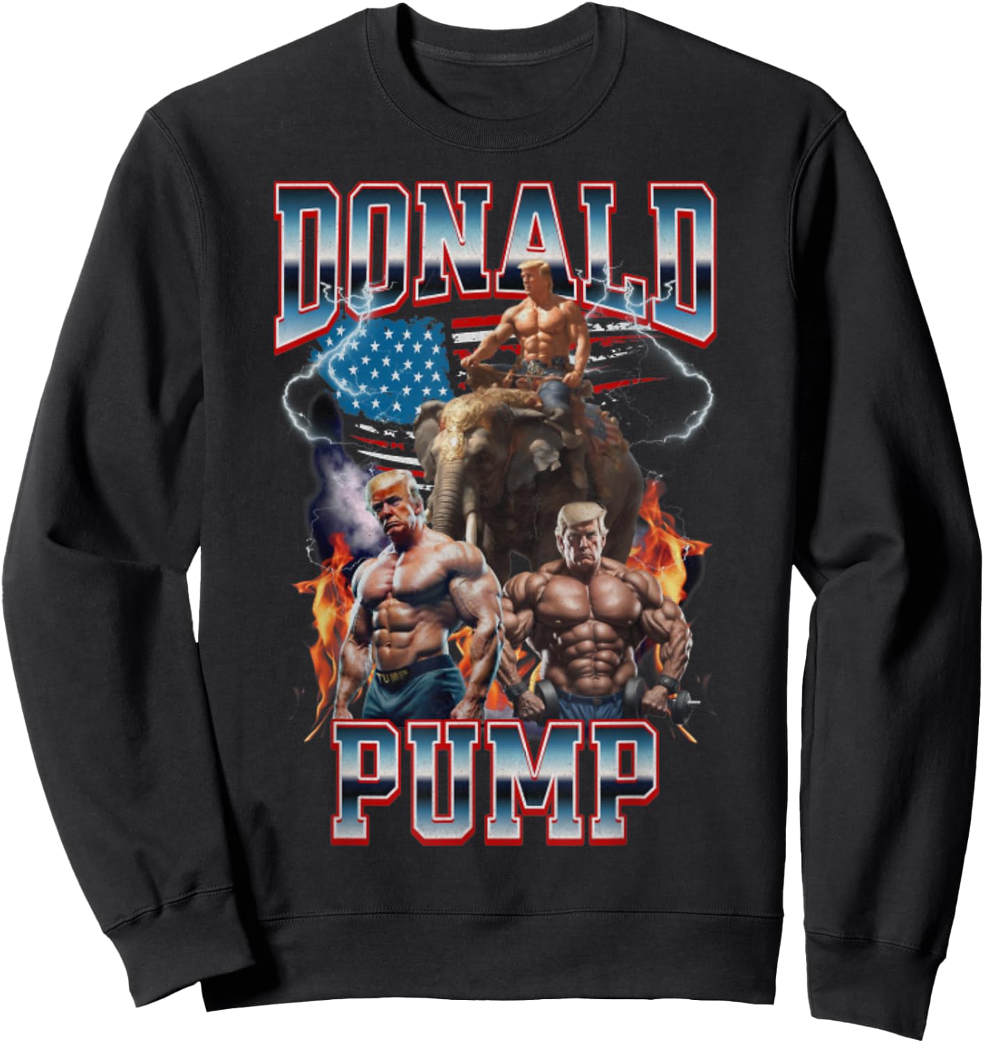 Donald Pump Trump Gym Pump Cover Sweatshirt - Sweatshirt | Black