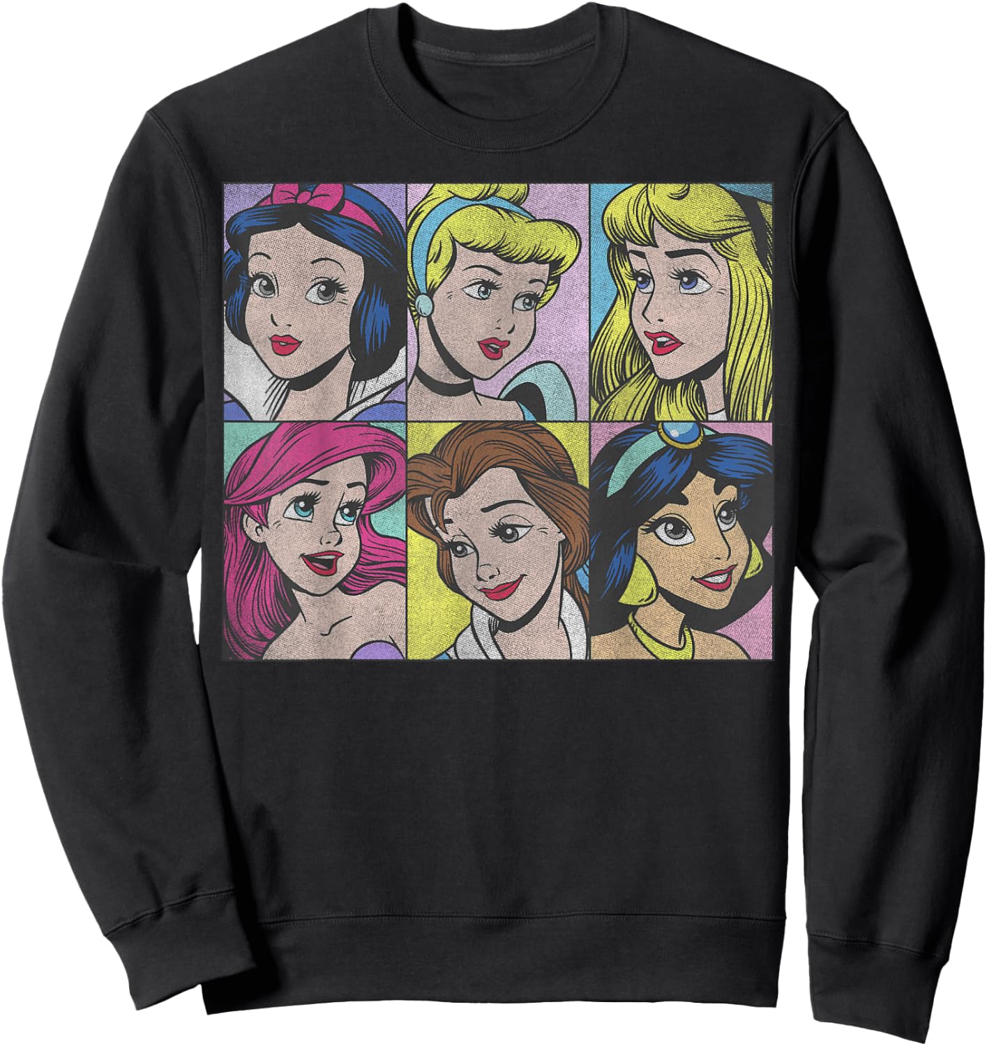 Disney Princess Pop Art Portraits Box Up Small Sweatshirt - Sweatshirt | Black