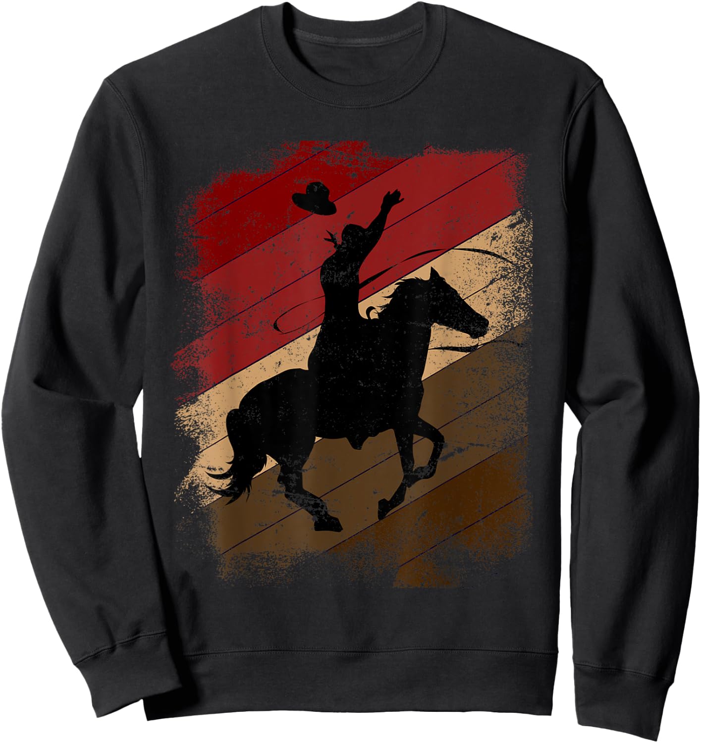Rodeo Horse Riding Line Dance Farmer Gift Western Cowboy Sweatshirt - Sweatshirt | Black