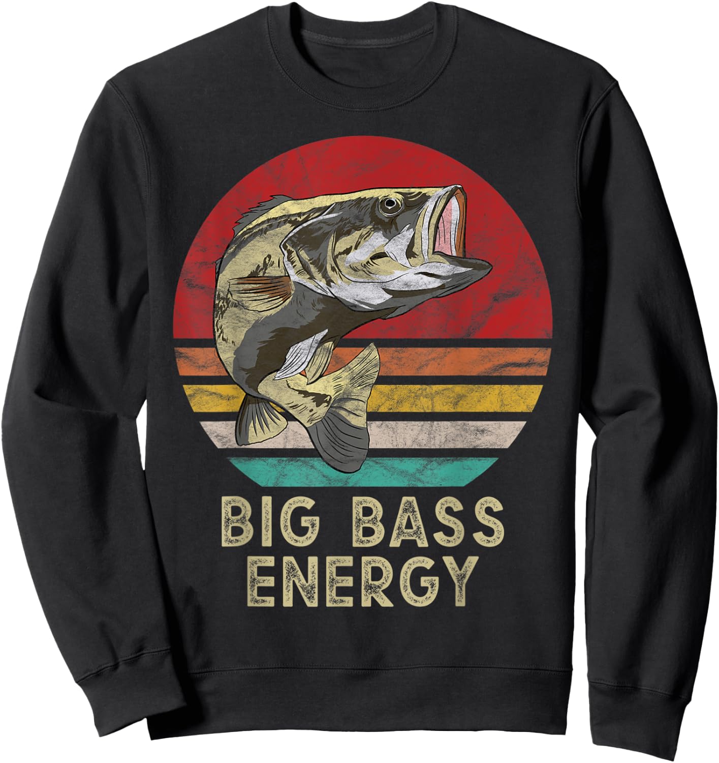 Big Fish Catching Gifts Big Bass Energy Fishing Gift Sweatshirt - Sweatshirt | Black