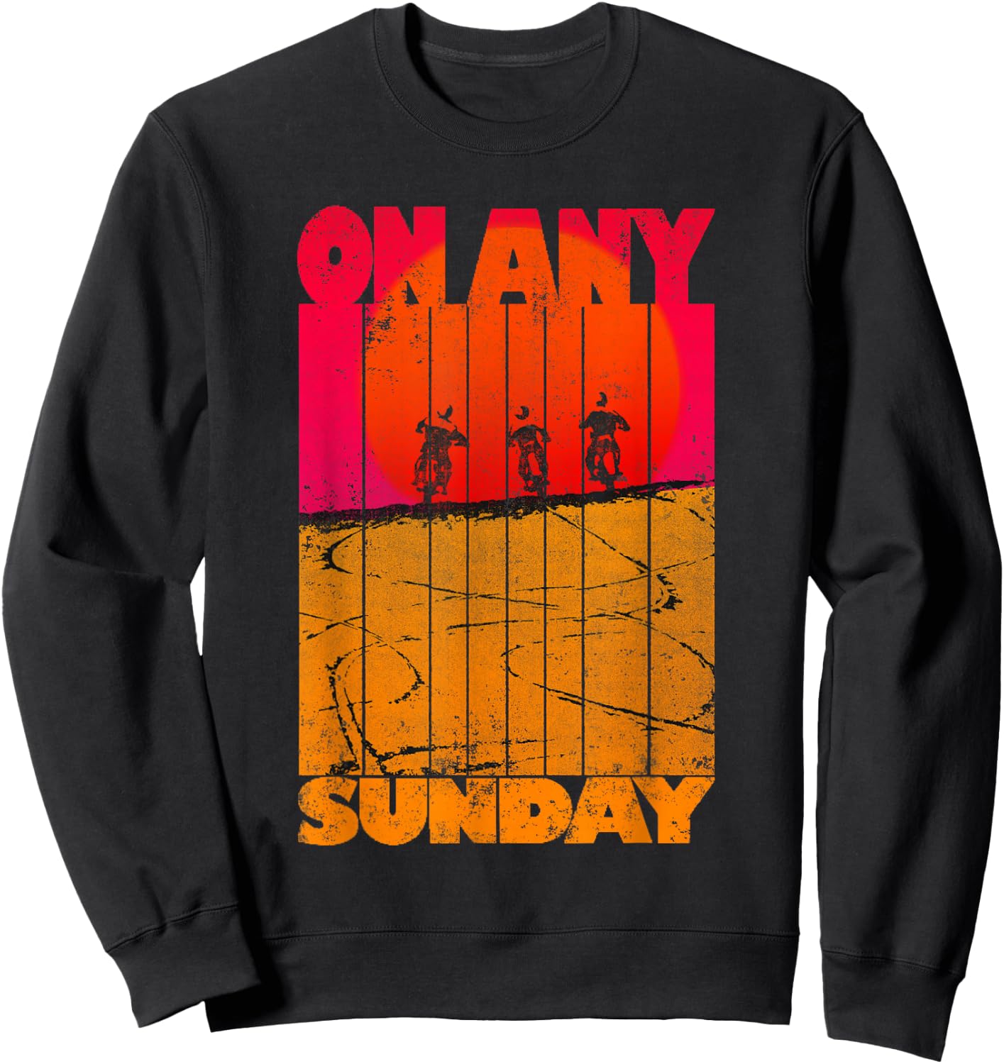 Endless Summer Vintage On Any Sunday - Men's Black Small Classic Fit Short Sleeve Sweatshirt - Sweatshirt | Black