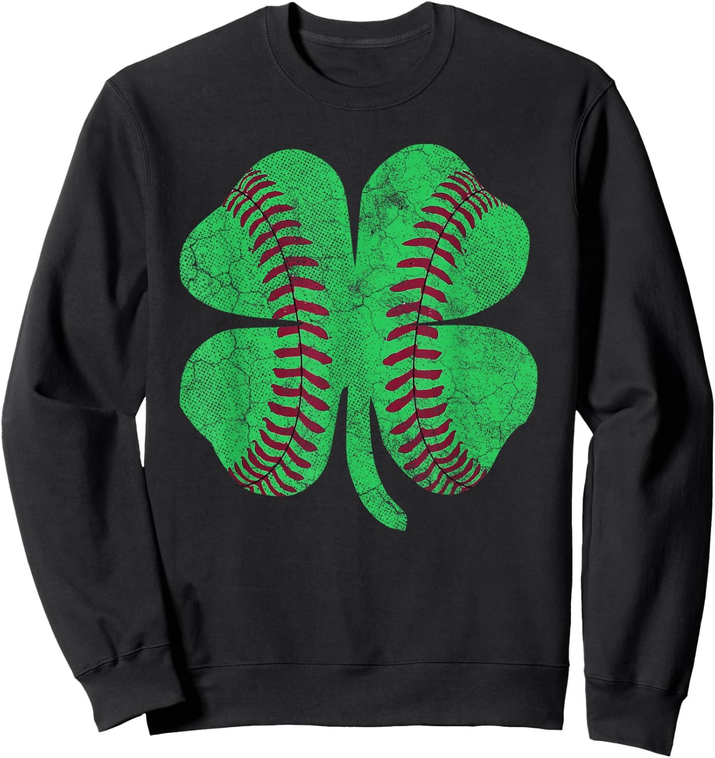 St Patricks Day Shamrock Baseball Saint Paddy's Sweatshirt - Sweatshirt | Black