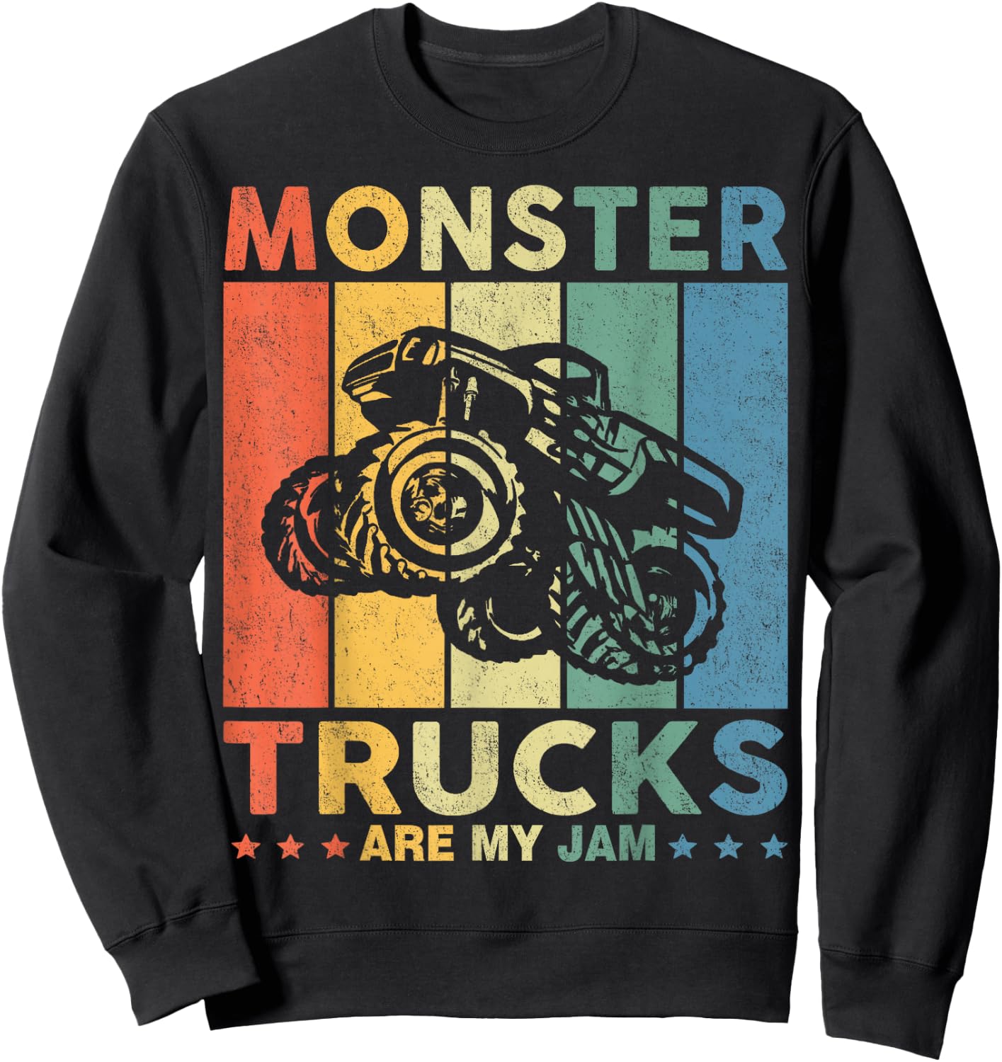 Monster Truck Car for Birthday Boy, Toddlers, Youth & Adults Sweatshirt - Sweatshirt | Black