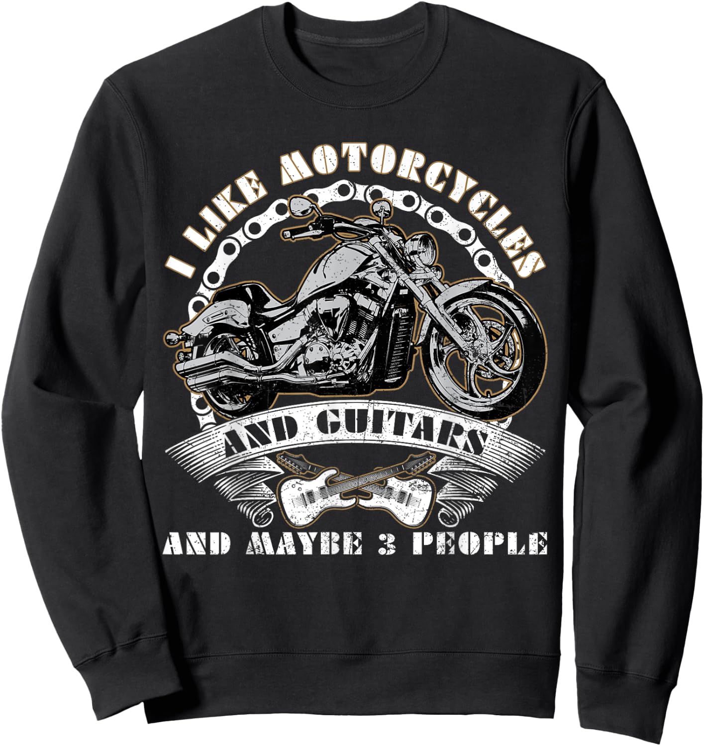 I Like Motorcycles And Guitars And Maybe 3 People Rider Race Sweatshirt - Sweatshirt | Black