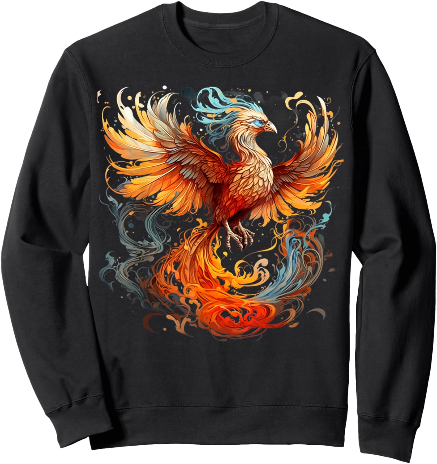 Rising Phoenix Majestic Fire Bird Fenix Fantasy Mythological Sweatshirt - Sweatshirt | Black