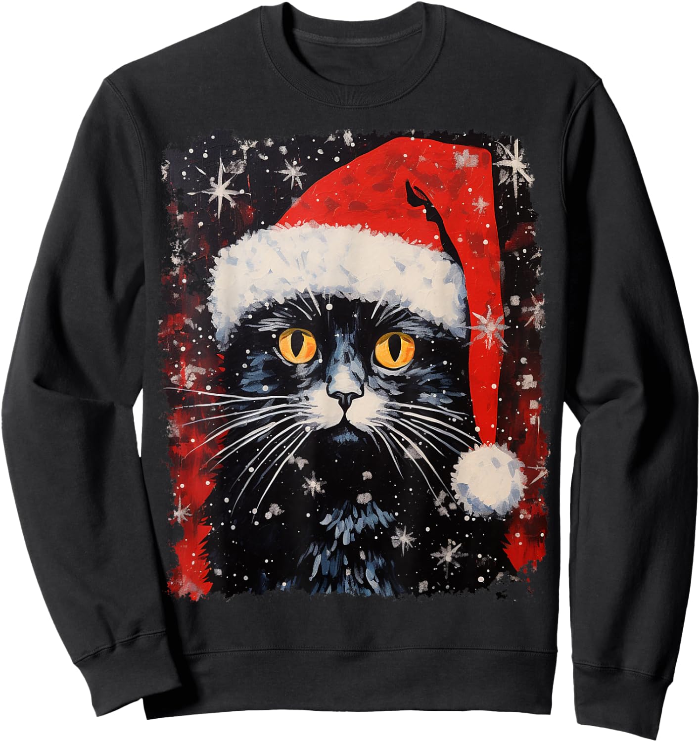Christmas Black Cat Sweatshirt - Sweatshirt | Black