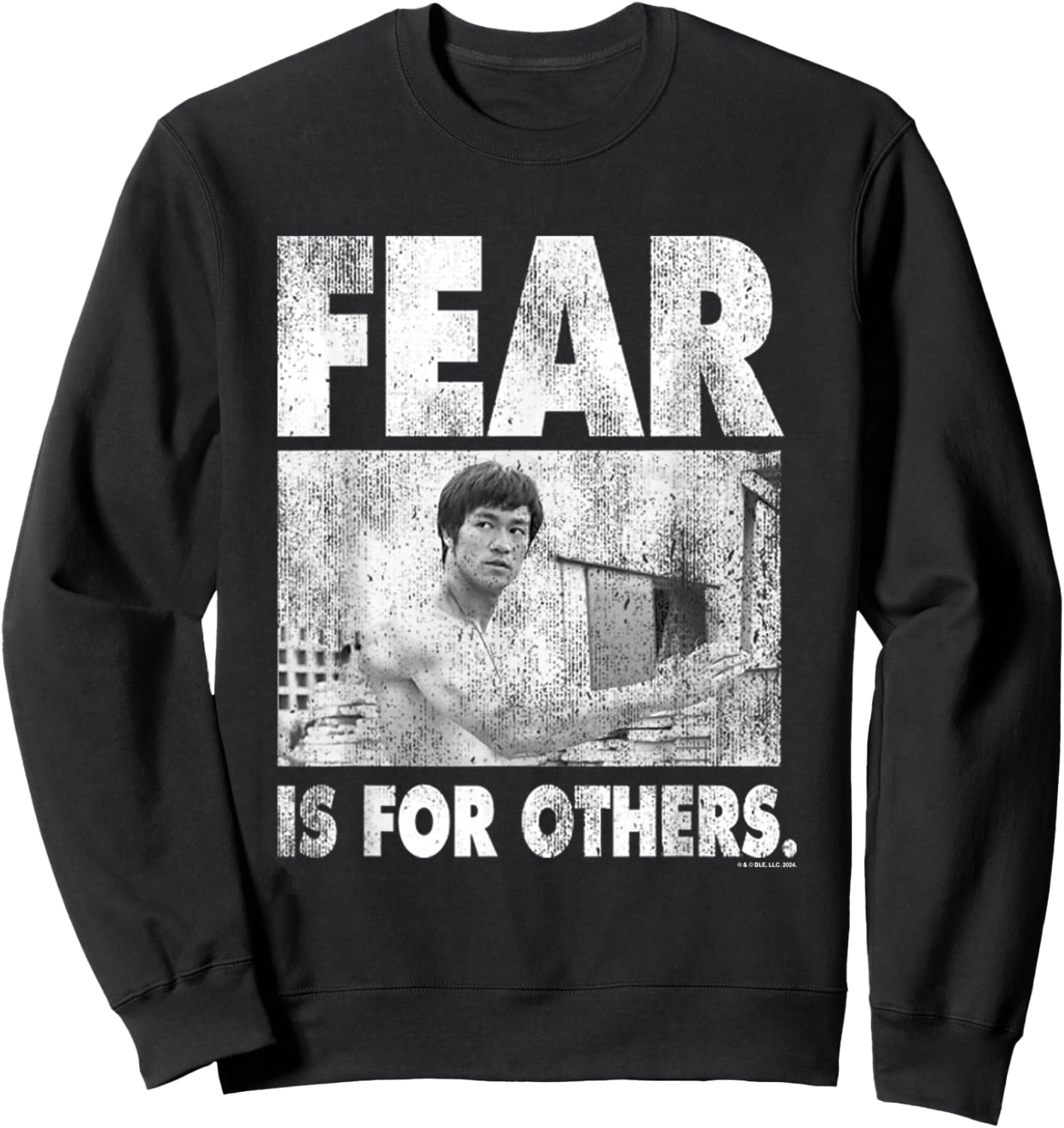 Bruce Lee Fear is for Others Distressed Poster Sweatshirt - Sweatshirt | Black