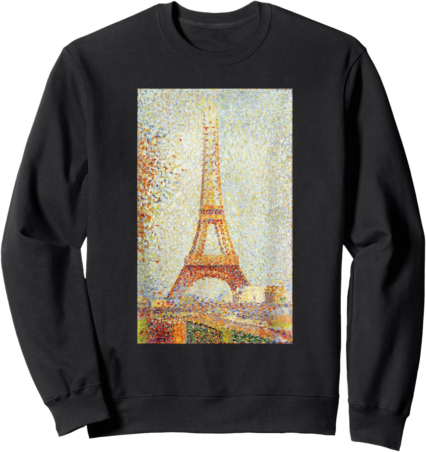 Eiffel Tower Georges Seurat Art Pointillism Impressionism Sweatshirt - Sweatshirt | Black