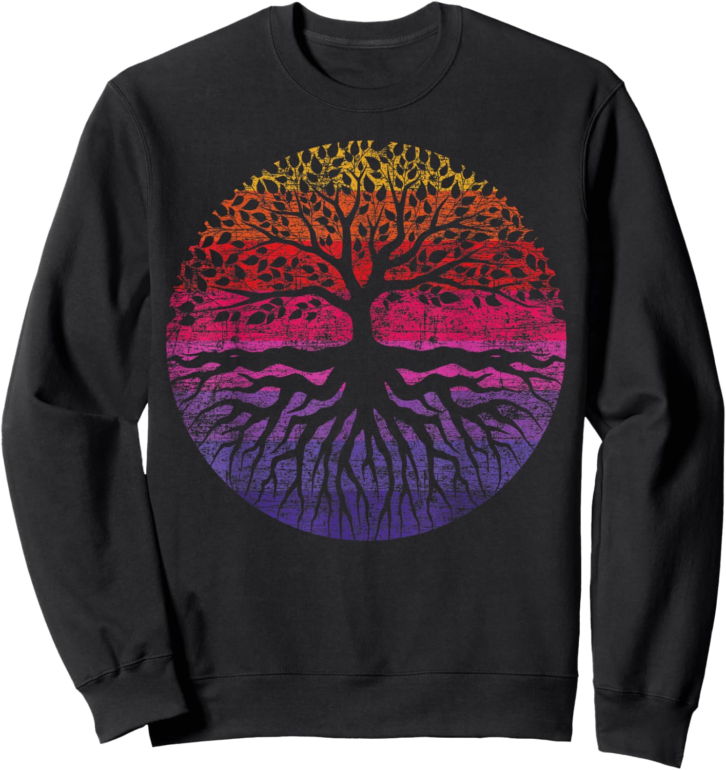 Nature Spirituality Hippie Colourful Tree Forest Sweatshirt - Sweatshirt | Black