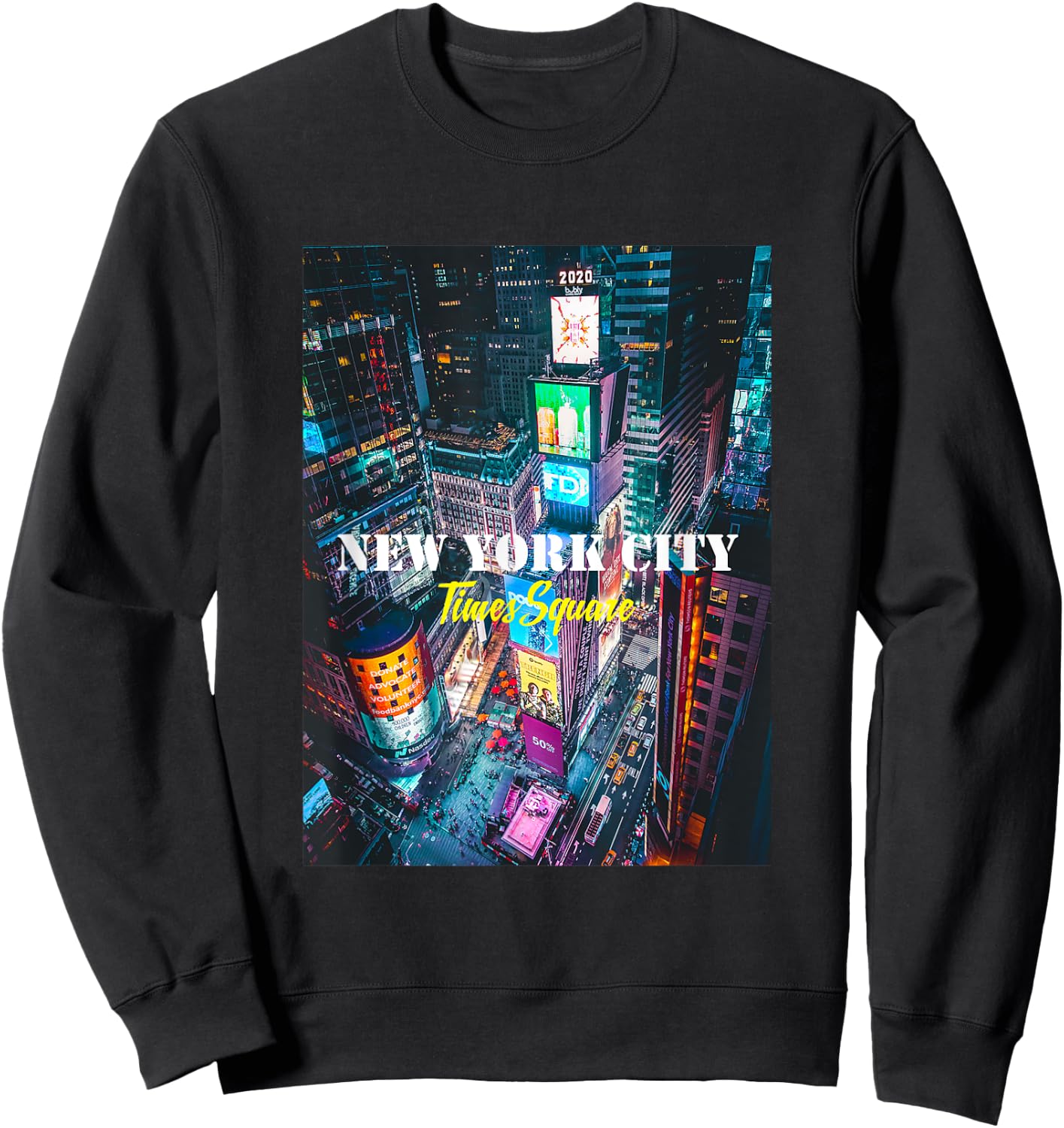 New York City Times Square Skyline Shirts, New York City Sweatshirt - Sweatshirt | Black