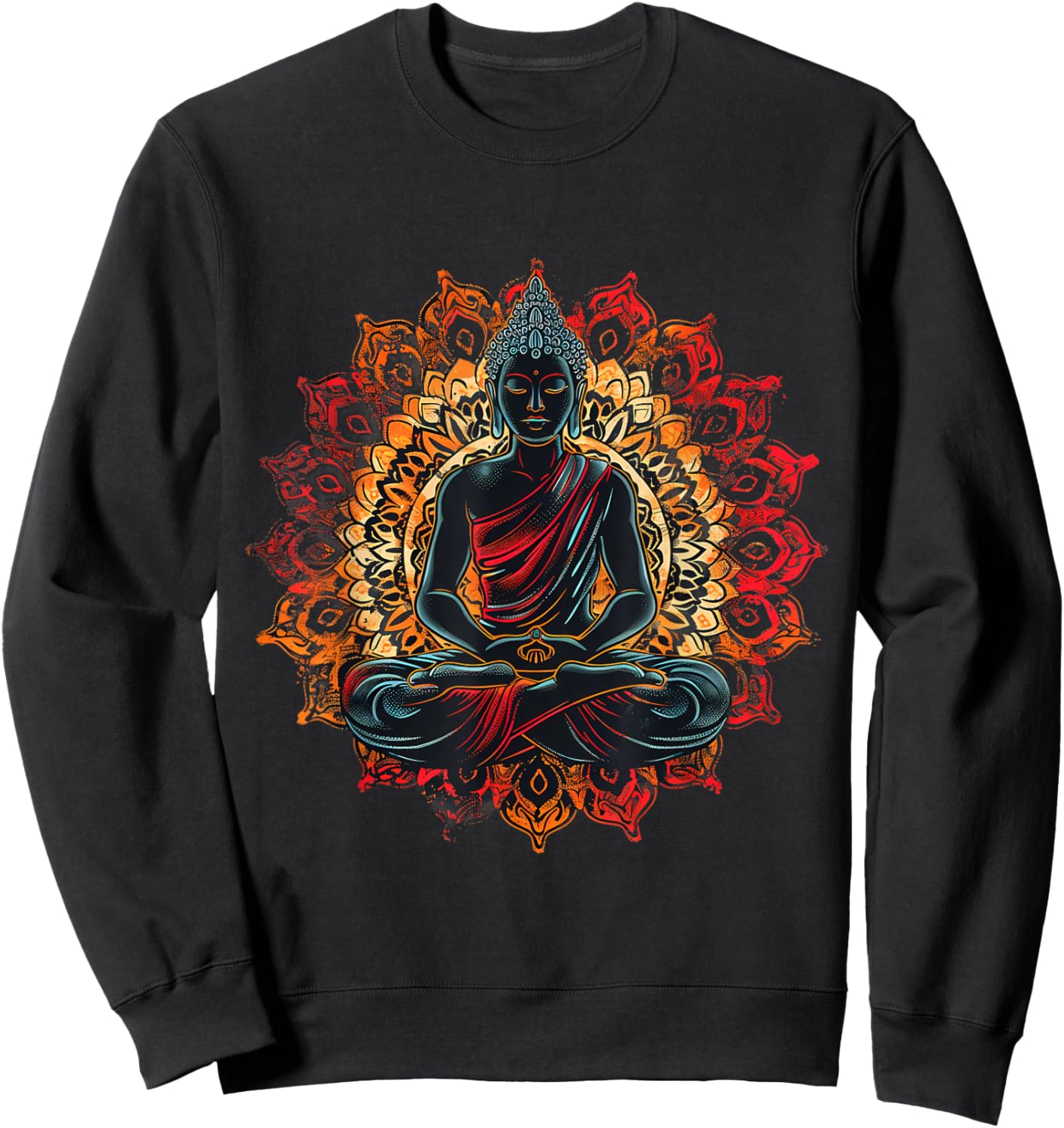 Meditation Hindu Zen Buddha Mandala Spiritual Buddhist Sweatshirt - Sweatshirt | Black
