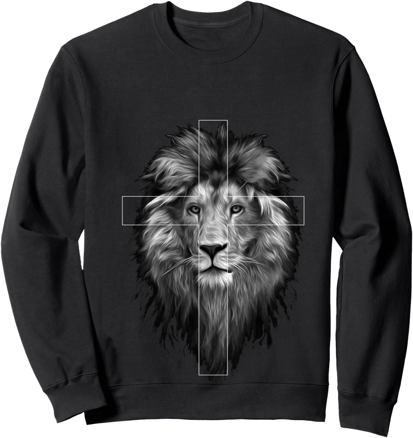 Jesus Lion of Judah | Christian Jesus Sweatshirt - Sweatshirt | Black