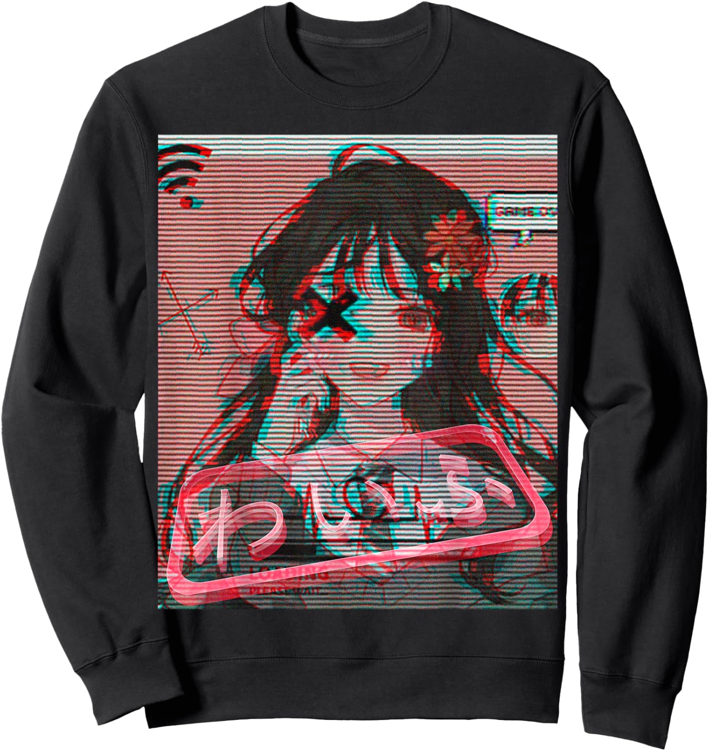 Aesthetic Vaporwave Japanese Futurism Anime Retro Hentai Sweatshirt - Sweatshirt | Black