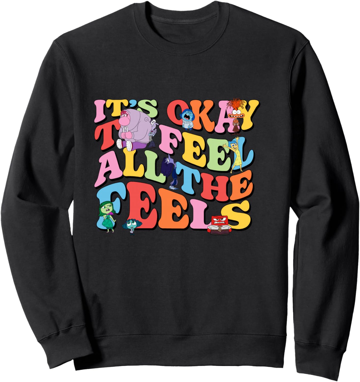 Disney Pixar Inside Out 2 It’s Okay to Feel All The Feels Sweatshirt - Sweatshirt | Black