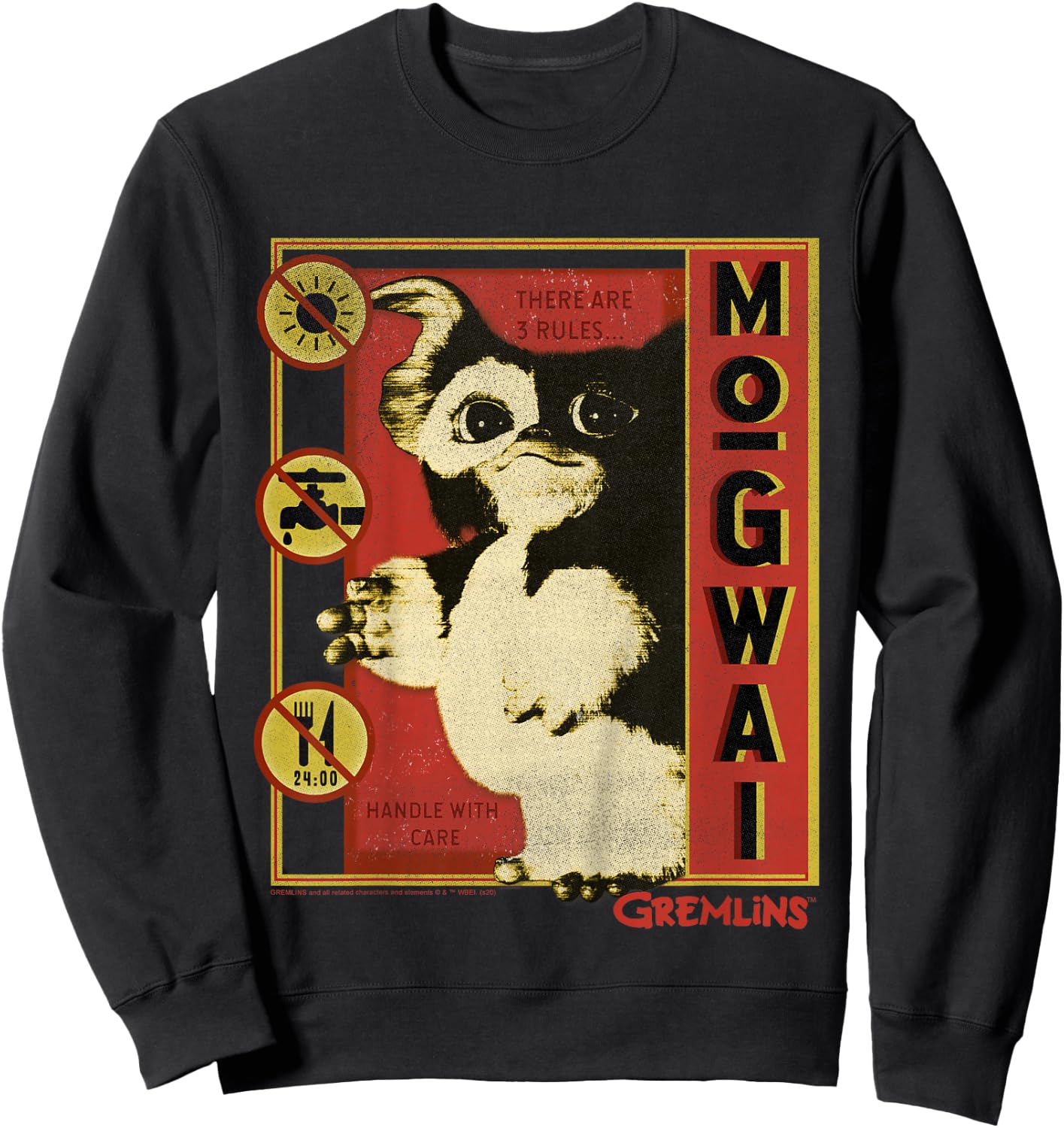 Kids Gremlins Mogwai Three Rules Poster Sweatshirt - Sweatshirt | Black
