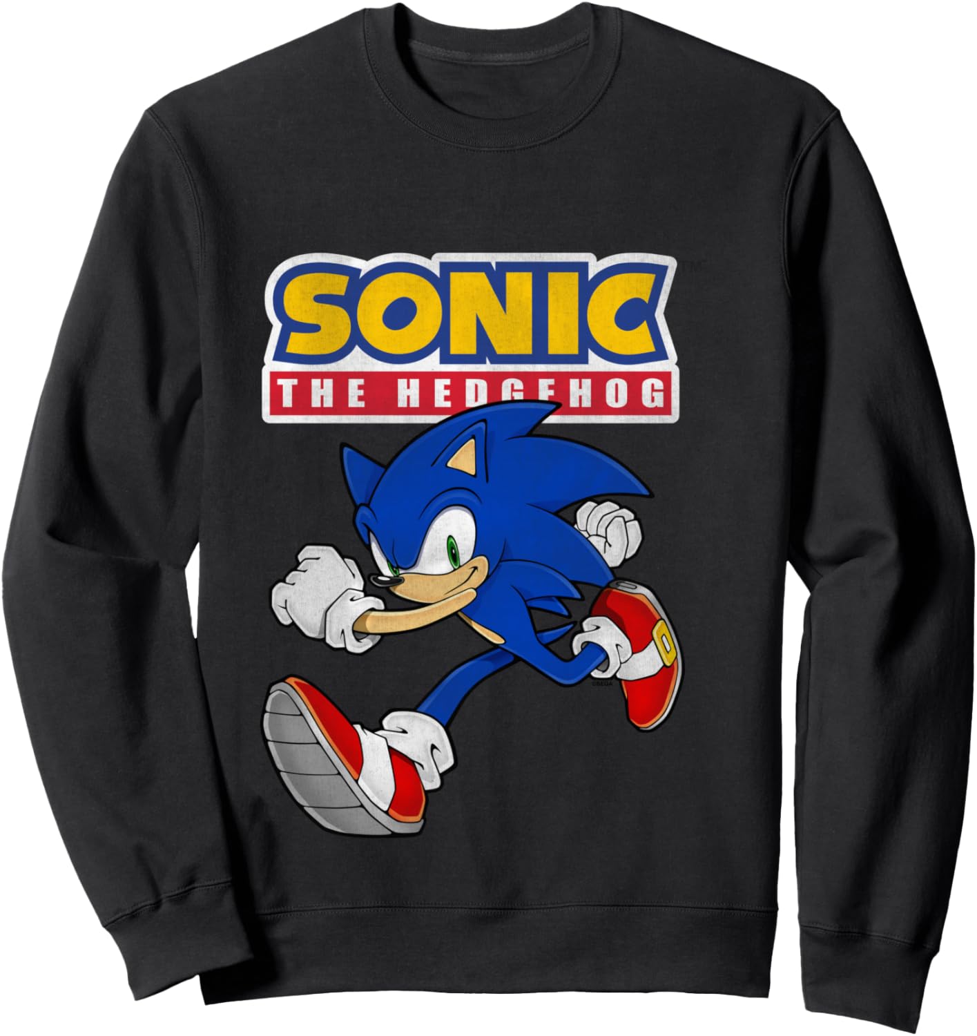 Sonic The Hedgehog Running Sonic Cool Portrait Vintage Sweatshirt - Sweatshirt | Black