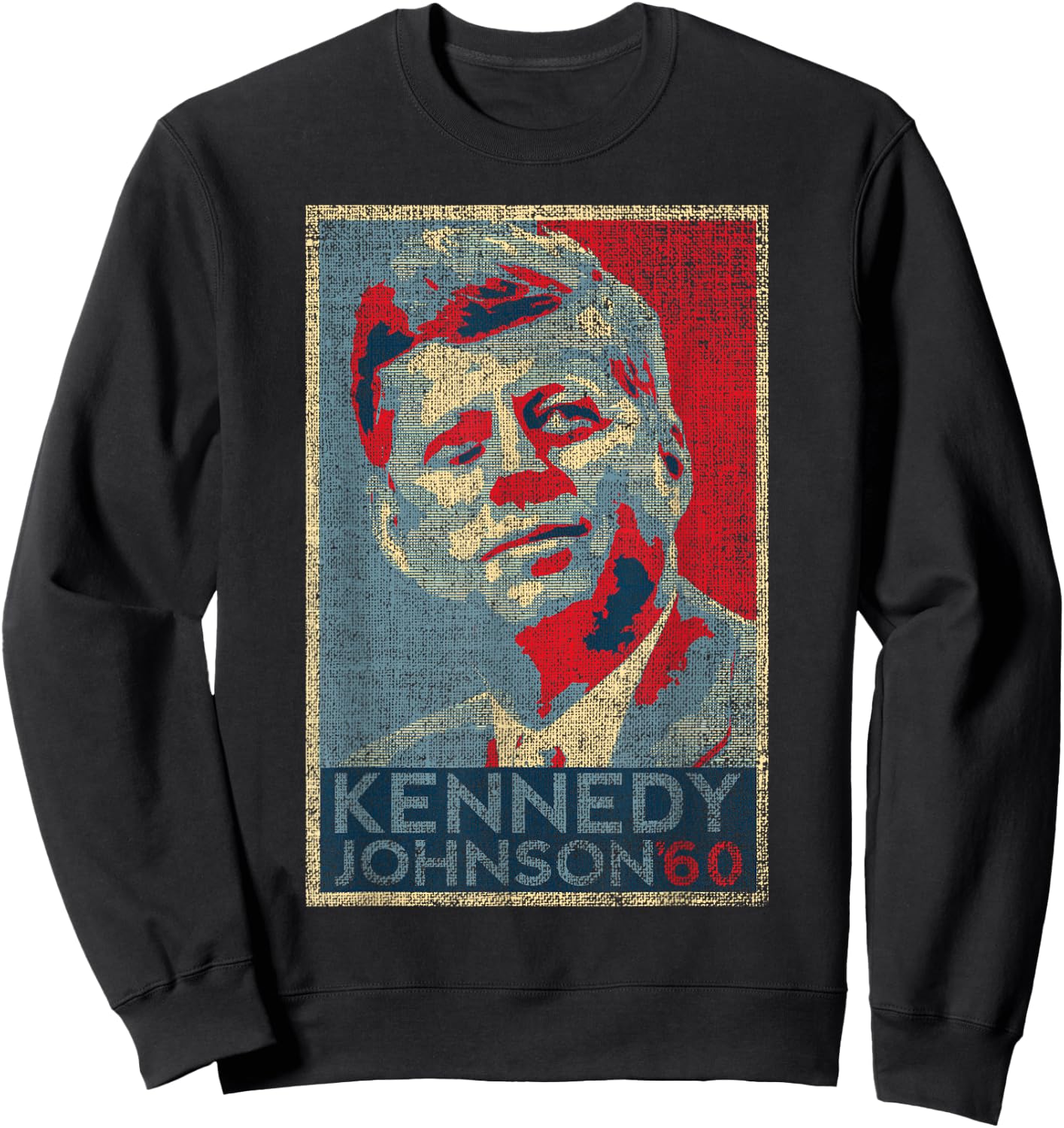 Kennedy Johnson 1960 Retro Campaign 4th of July President Sweatshirt - Sweatshirt | Black