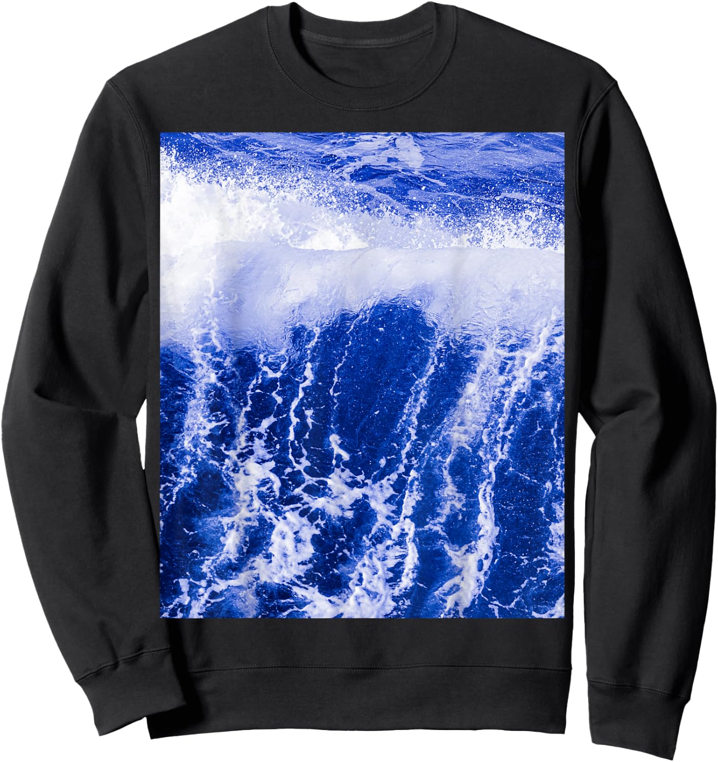 Blue Ocean Wave - Blue foaming clear water Sweatshirt - Sweatshirt | Black