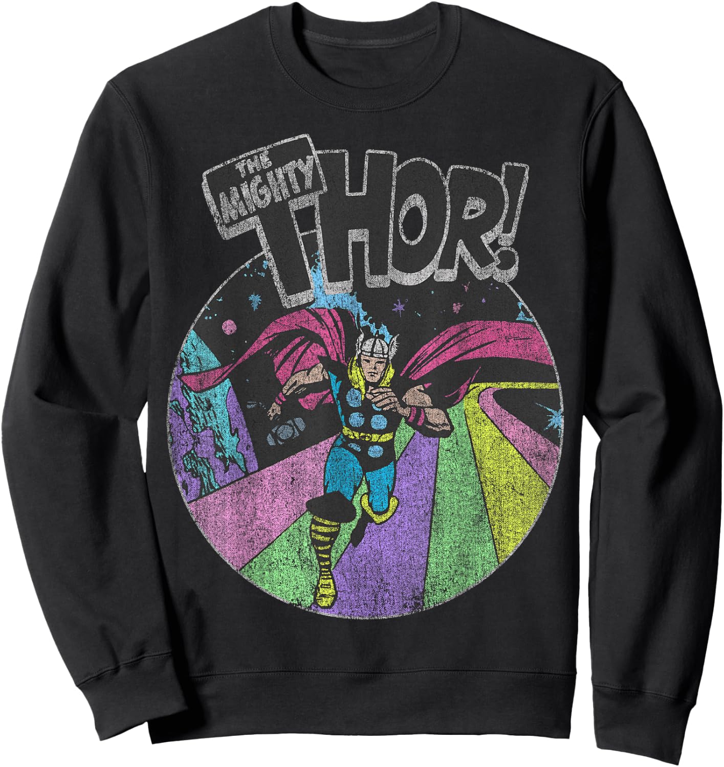Marvel Avengers The Mighty Thor Distressed Retro Portrait Sweatshirt - Sweatshirt | Black