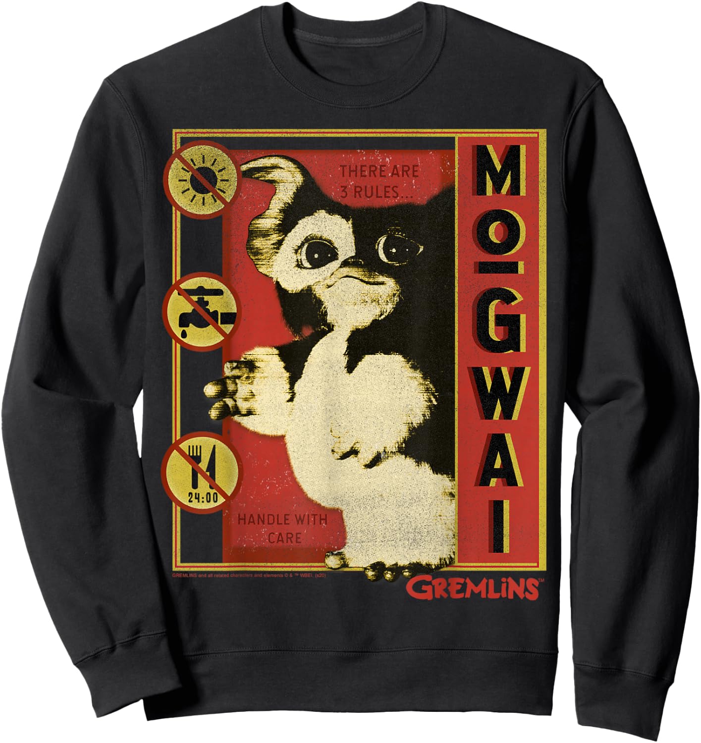 Gremlins Mogwai Three Rules Poster Small Sweatshirt - Sweatshirt | Black