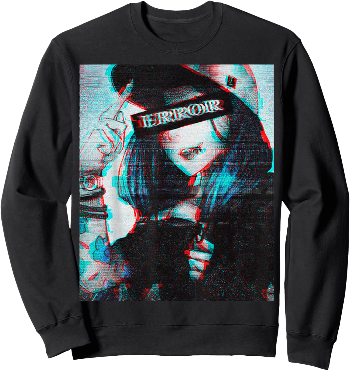 Sad Boys Girls Japanese Retro 80s 90s Futurism Anime Retro Hentai Sweatshirt - Sweatshirt | Black