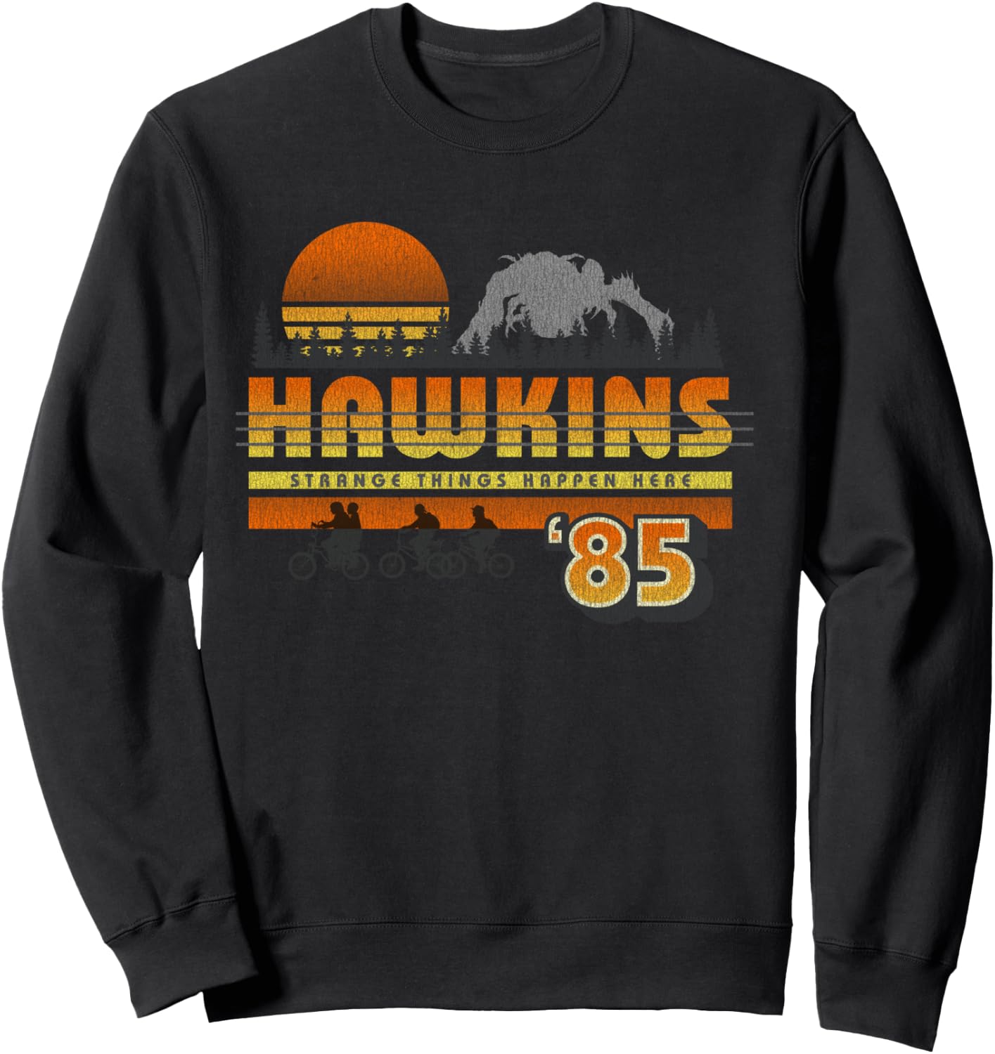 Netflix Stranger Things Hawkins Strange Things 85 Retro Sweatshirt - Sweatshirt | Black