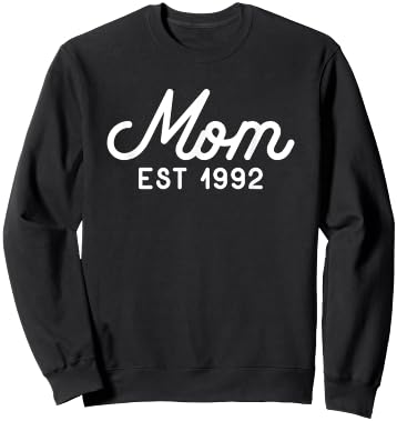 Mom Established 1992 Mothers Day Sweatshirt - Sweatshirt | Black