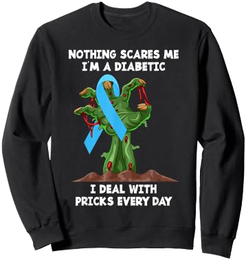 Funny T1D Diabetic Type 1 Diabetes Awareness Halloween Sweatshirt - Sweatshirt | Black
