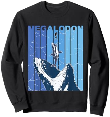 Megalodon White Shark - Giant Shark - Shark Lover Diver Sweatshirt - Sweatshirt | Black