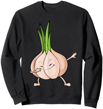 Cute Garlic Design Women Plant Food Garlic Lover Sweatshirt - Sweatshirt | Black