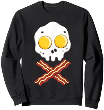 Fried Egg with Bacon - Skull Bone - Food Sweatshirt - Sweatshirt | Black
