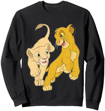 Disney Lion King Simba And Nala Playful Portrait Sweatshirt - Sweatshirt | Black