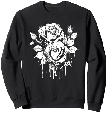 Goth Cool Gothic Occult - Red Rose Sweatshirt - Sweatshirt | Black