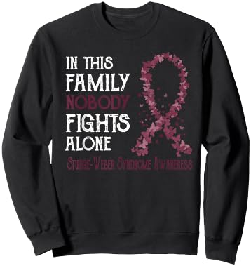 In This Family Nobody Fights Alone Sturge-Weber Syndrome Sweatshirt - Sweatshirt | Black