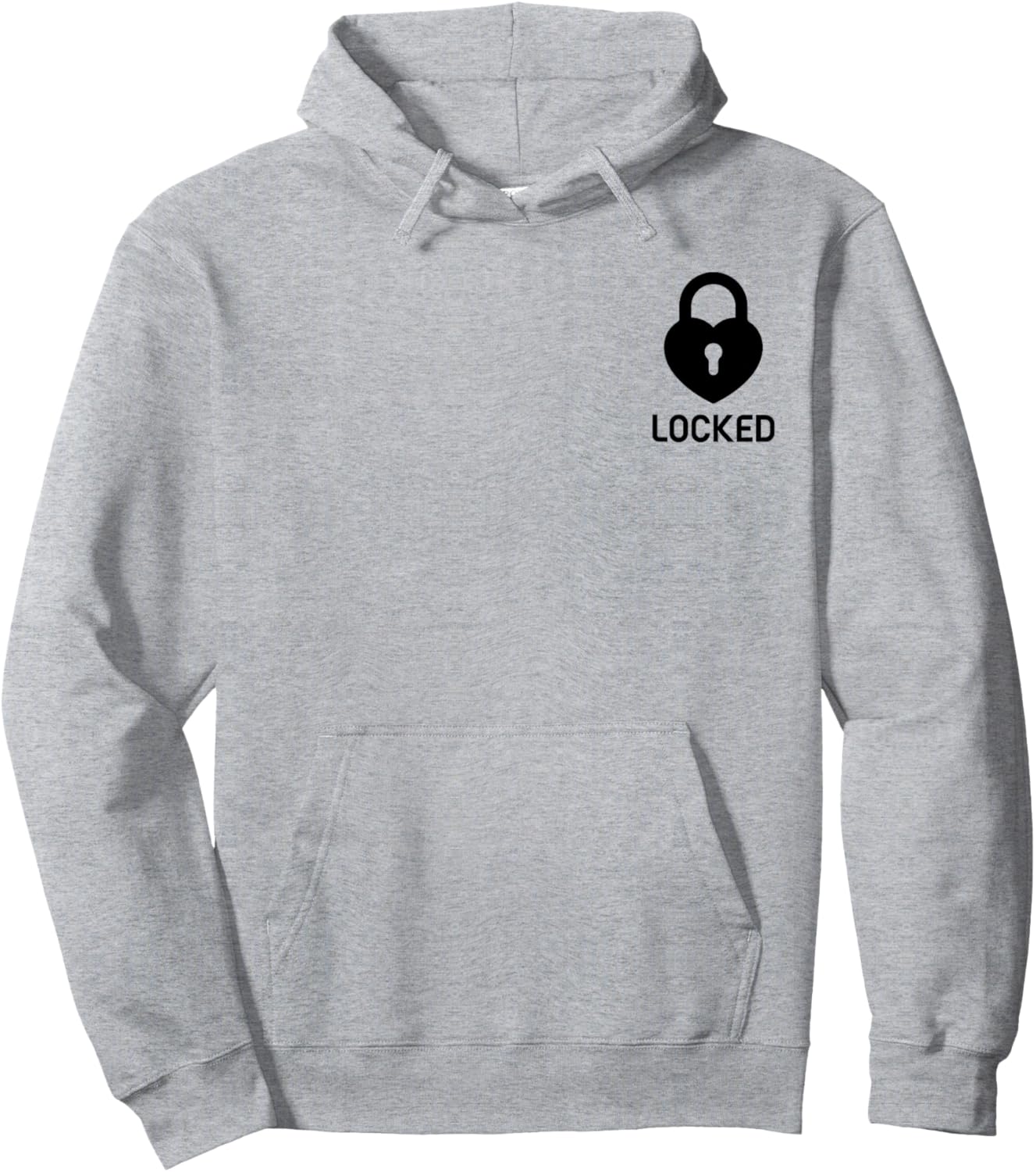 Heart locked design in the pocket Hoodie - Hoodie | Ash
