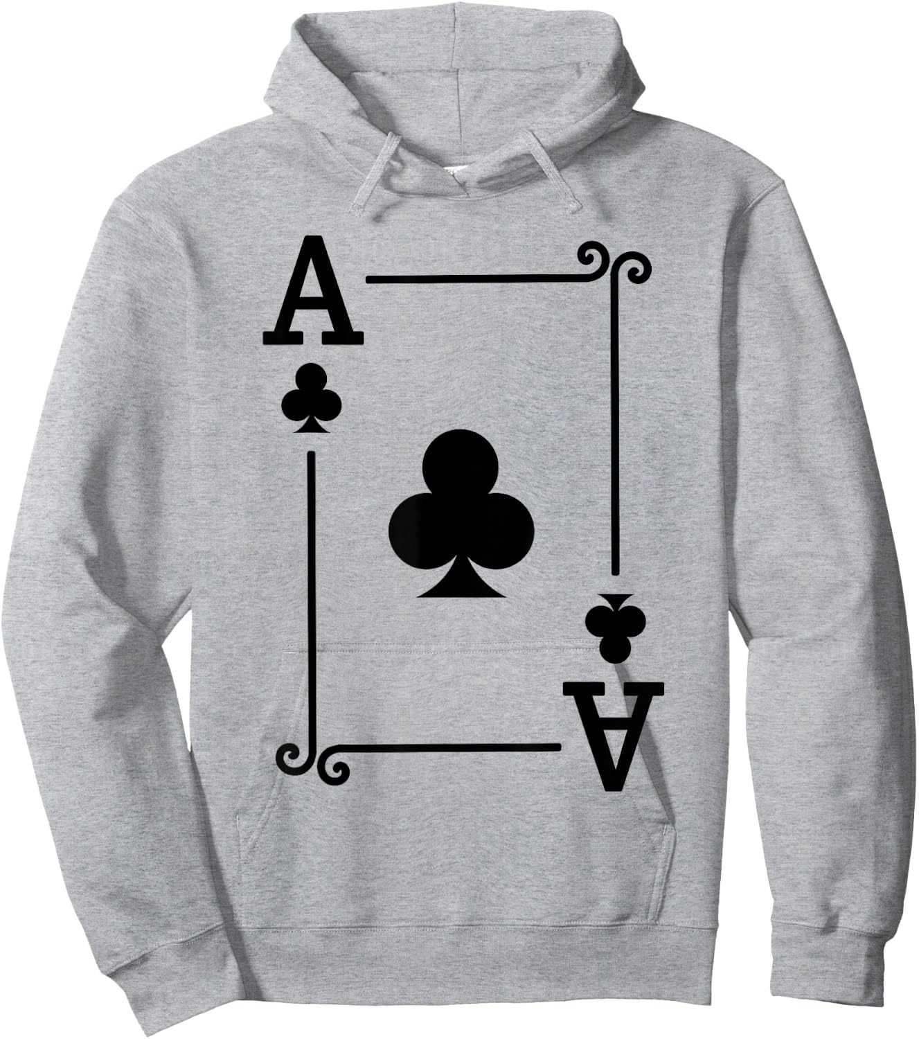 Playing Cards - Matching Clubs Card Suits - Ace Card Hoodie - Hoodie | Ash