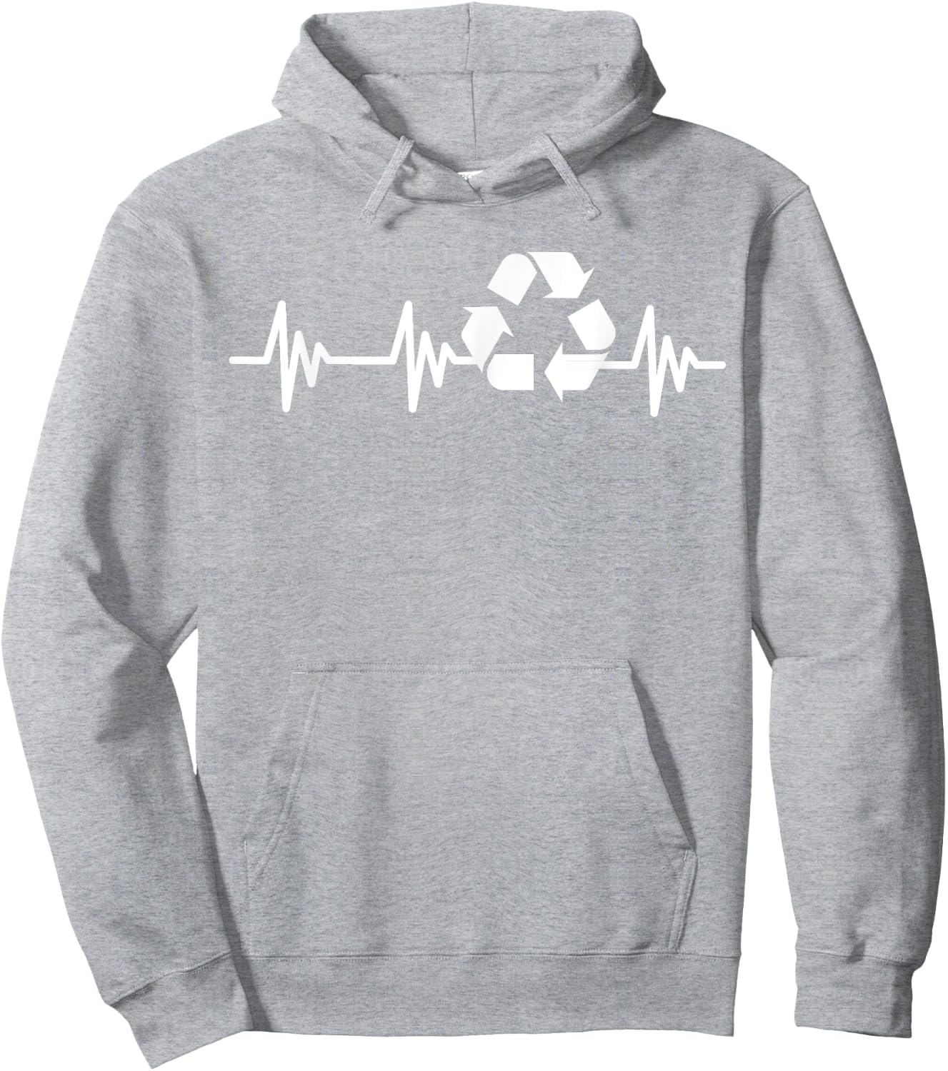 Earth Day Heartbeat Recycling Recycle Women Kids Hoodie - Hoodie | Ash