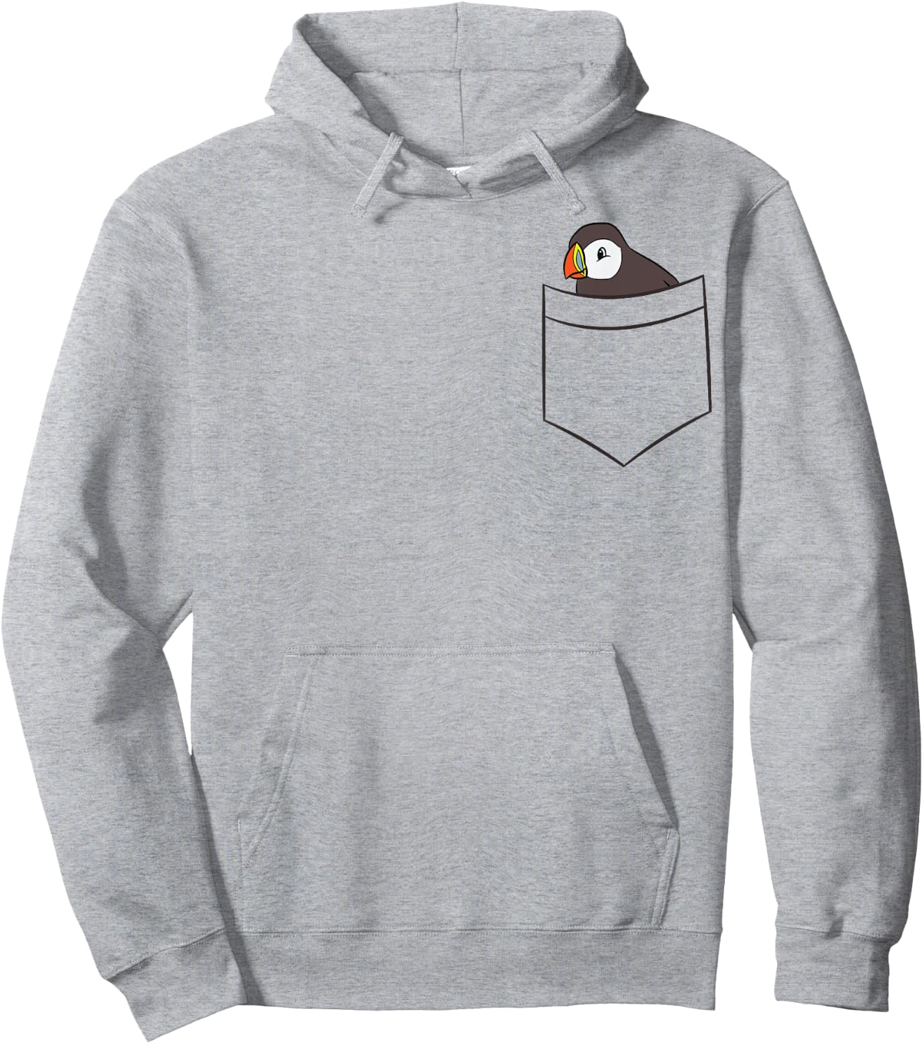 Puffin In The Pocket Seabird Iceland Pocket Puffin Hoodie - Hoodie | Ash